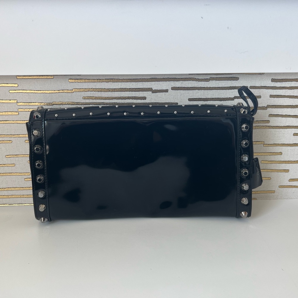 Prada clutch, patent leather w studs - Picture 4 of 5